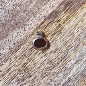 Vintage 925 Sterling Silver Black Onyx Pendant Oval Bezel Set Minimalist Modern